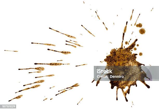 Coffee Or Mud Splash Isolated Stock Photo - Download Image Now - Blob, Spotted, Stained