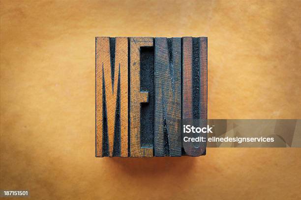 Menu Stock Photo - Download Image Now - Aging Process, Alphabet, Antique