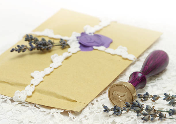 wax stamp with letter stock photo