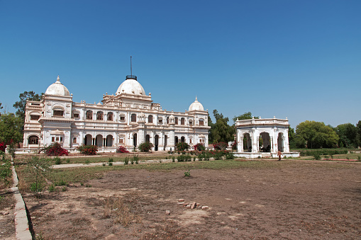 Bahawalpur, Pakistan - 26 Mar 2021: Sadiq Garh palace, a vintage building close Bahawalpur, Punjab province, Pakistan