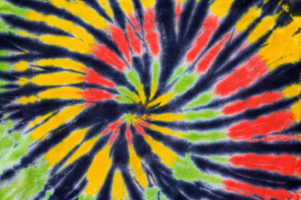 Photo of close up shot of tie dye fabric texture background