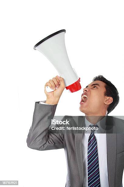 Foto de Homem Usando O Megafone e mais fotos de stock de Adulto - Adulto, Asiático e indiano, Barulho