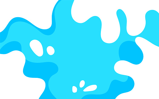 Pouring milk with splash on blue and white abstract background