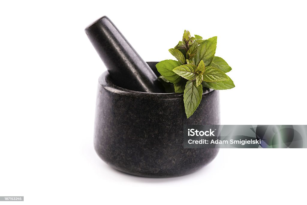 mortar con menta - Foto stock royalty-free di Menta - Erba aromatica
