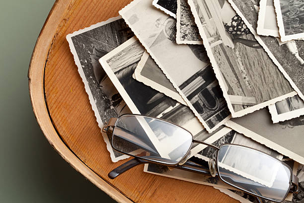 Old photographs with glasses.