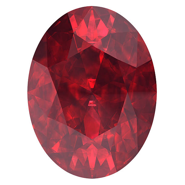 istock Close-up of an oval citrine ruby on a white background 187154416