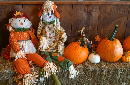 Scarecrow decoration can give a Festa Junina or Halloween, a more traditional vibe. These ones are very colorful.