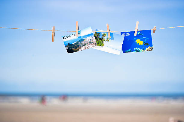 istock Postcards hanging on a rope 187154627