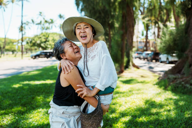 istock Vibrant senior women having fun together while on a walk 1871557731