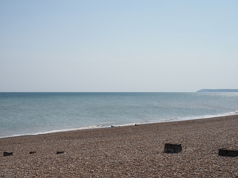 View of the beach in Bexhill on Sea, UK