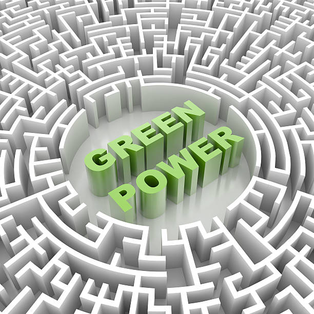 istock Labyrinth with GREEN POWER word 187162446