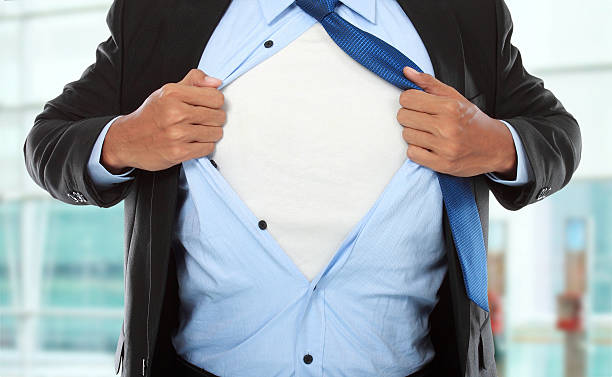 istock Businessman opening his shirt like Superman 187163045
