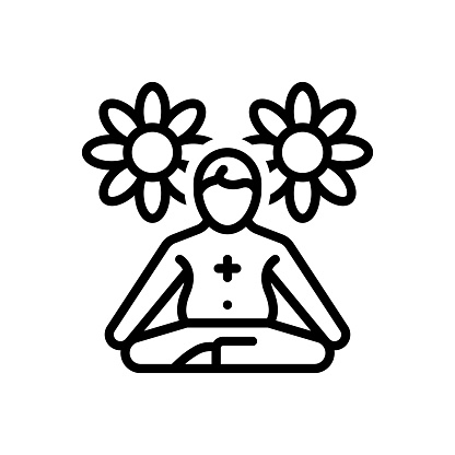 Icon for curative, yoga, fitness, exercise, wellness, meditation, healthful, remedial, healing, calm, serenity