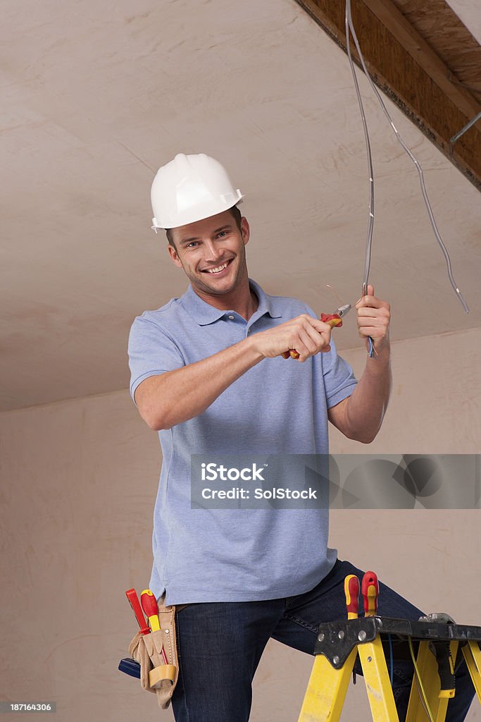 Eletricista de trabalho - Foto de stock de Eletricista royalty-free