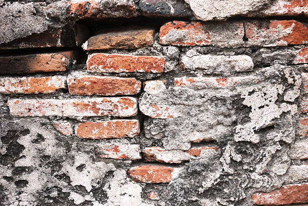 old red brick wall texture background stock photo