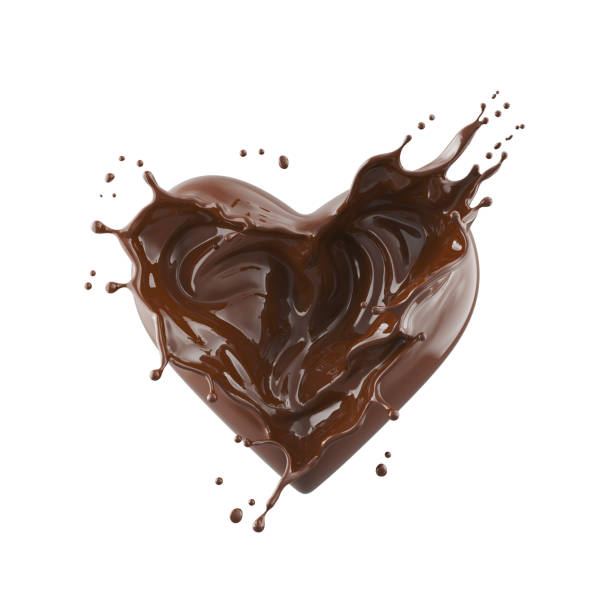 istock Chocolate splash in the shape of a heart. 1871657840