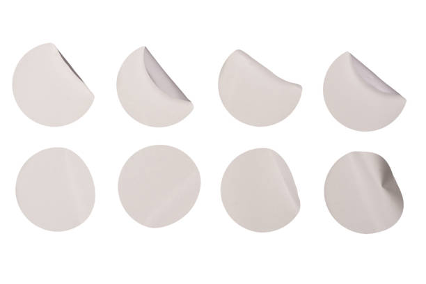 istock Round white stickers, blank tags labels isolated on a white background. 1871659568