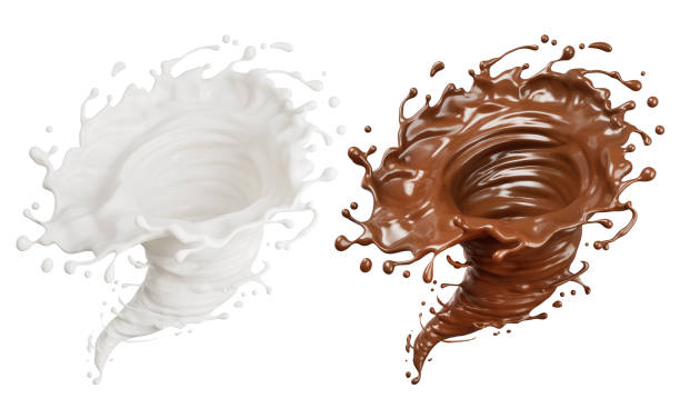 istock milk and Chocolate spinning into a storm shape, The concept represents the power derived from the value of drinking, 3d illustration 1871660084