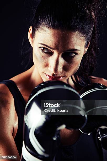 Boxer In Action Stock Photo - Download Image Now - Fighting, One Woman Only, Women