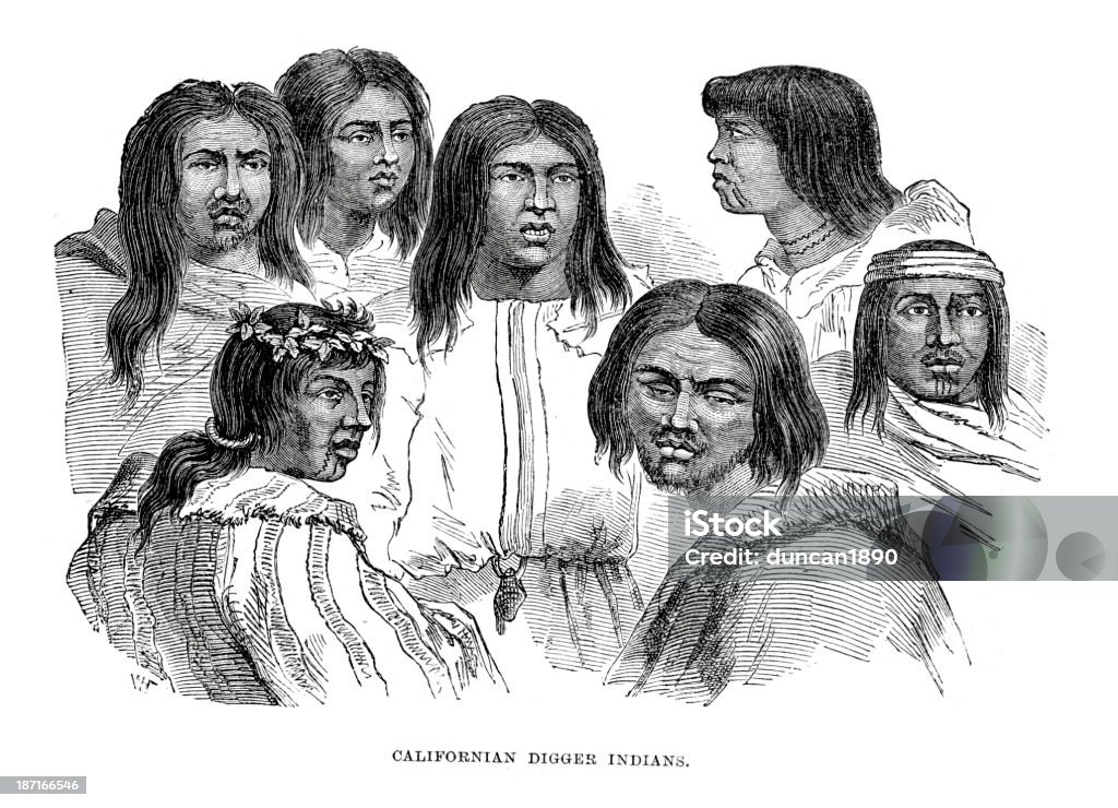 Paiute native americans - 로열티 프리 19세기 스톡 일러스트
