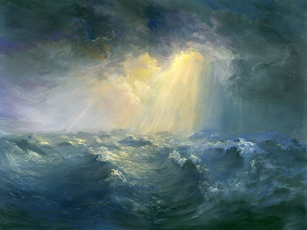 burzliwe morze - burza obrazy stock illustrations