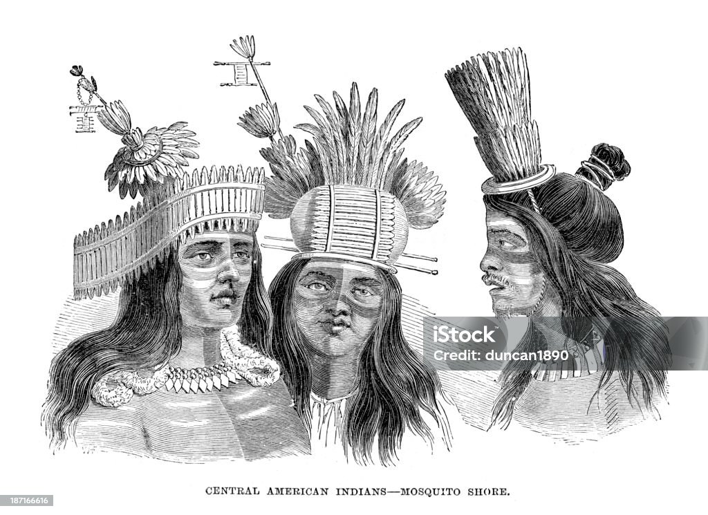 Středoameričtí indiáni - Bez autorských poplatků 19. Století stock ilustrace Středoameričtí indiáni - Bez autorských poplatků 19. Století stock ilustrace