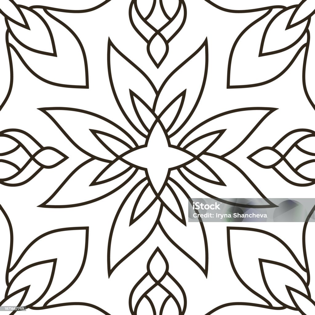 Outline Seamless Pattern Isolated Doodle Hand Drawn Art Sketch Vector ...