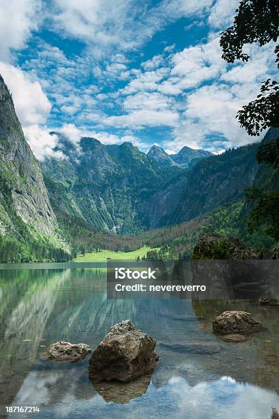 Paesaggio Bavarese Obersee - Fotografie stock e altre immagini di Koenigssee - Baviera - Koenigssee - Baviera, Acqua, Albero