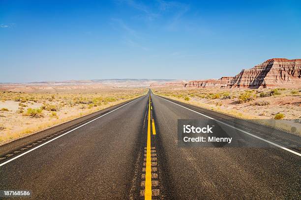 American Highway Through Arizona Stock Photo - Download Image Now - Arizona, Cliff, Desert Area