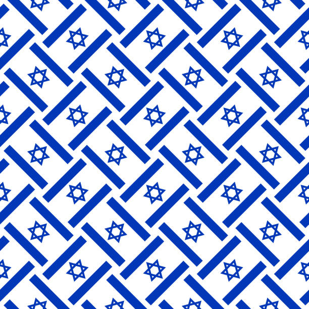 bendera israel, pola mulus. ilustrasi vektor - bendera israel ilustrasi stok