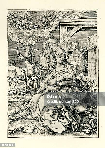 Maria E O Bebê Jesus - Arte vetorial de stock e mais imagens de Albrecht Durer - Albrecht Durer, Antigo, Antiguidade