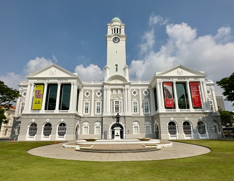 Singapore - October 9, 2023: Victoria Theatre and Concert Hall, first established in 1862, a national monument in Singapore.