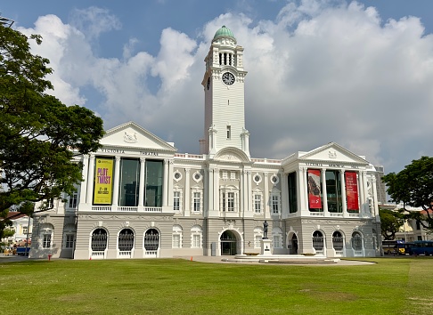 Singapore - October 9, 2023: Victoria Theatre and Concert Hall, first established in 1862, Empress Place, Singapore.