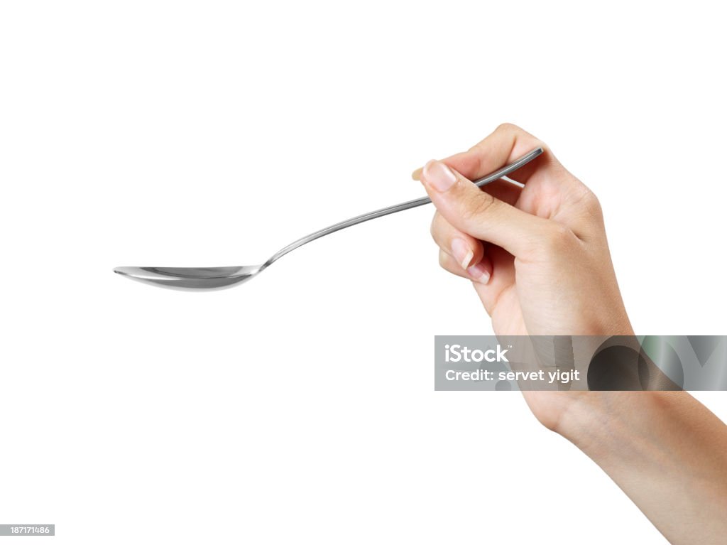 Female Hand Holding Spoon Spoon Stock Photo