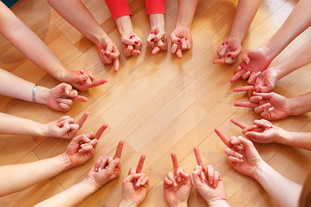 istock Circle of middle fingers 187174840