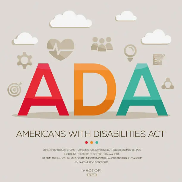 Vector illustration of ADA _ Americans with disabilities act