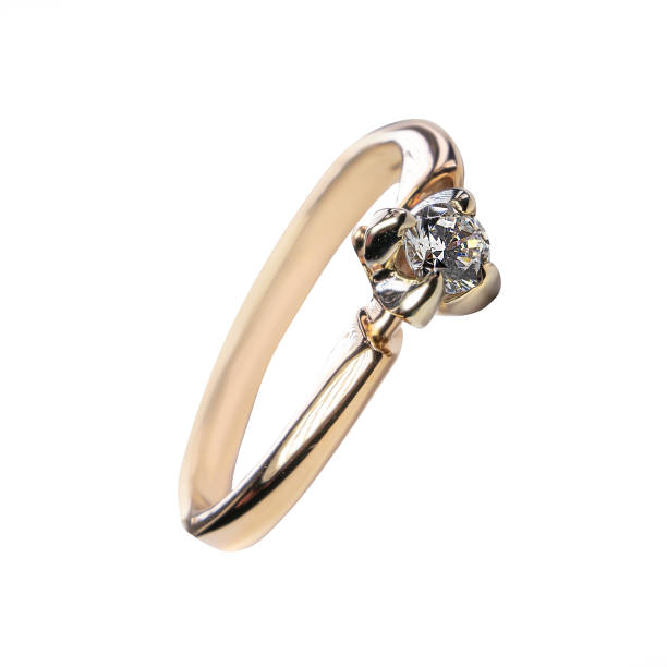 istock Diamonds Wedding three colors Ring on white isolated background macro diamond zircon stone 1871758277