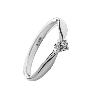 Diamonds Wedding three colors Ring on white isolated background macro diamond zircon stone gemstone engagement