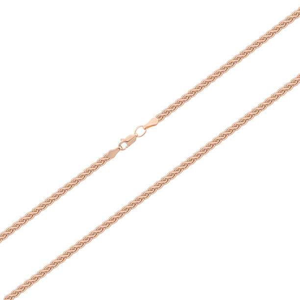 istock Silver gold macro pendant necklace with chain on white backround isolated 1871760467