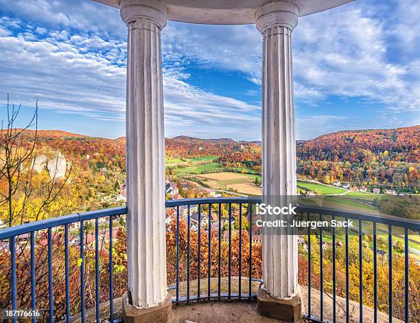 Autumn View On Franconian Valley Stock Photo - Download Image Now - Architectural Column, At The Edge Of, Autumn