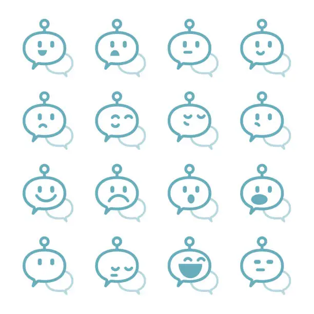 Vector illustration of AI chatbots icon collection