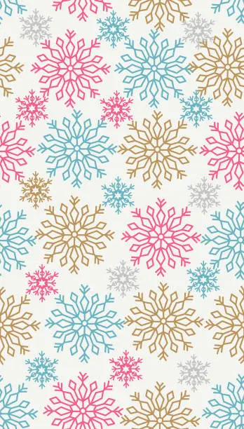 Vector illustration of Snowflake seamless pattern .