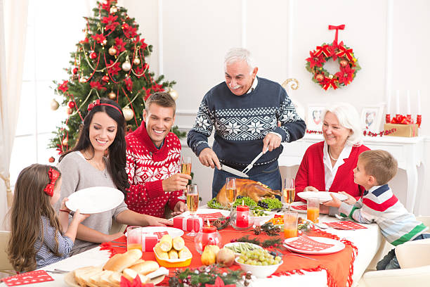 istock Family at christmas dinner. 187180491