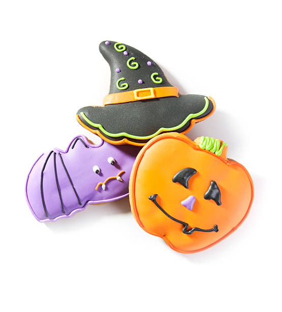cookies de dia das bruxas - halloween witchs hat witch autumn imagens e fotografias de stock