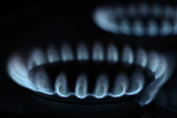 istock Flames from Gas Burner In Dark 187181452