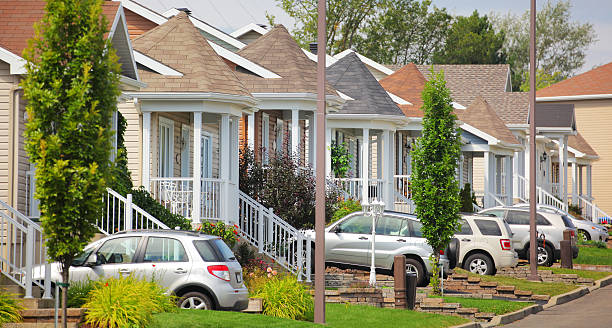 istock Modern Middle Class Residential Street 187181600