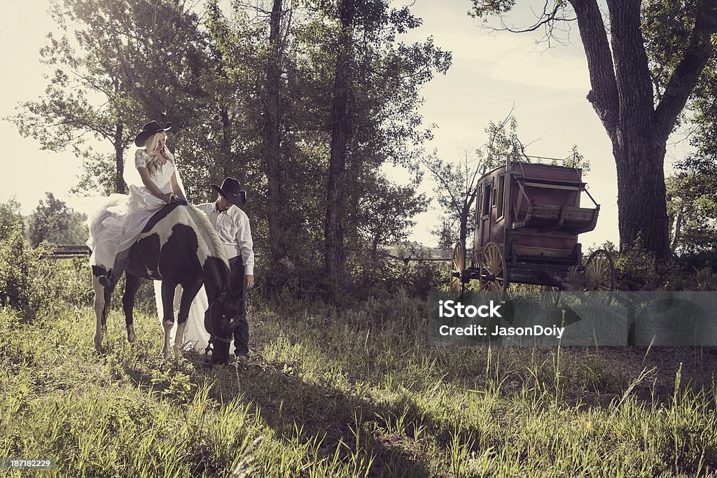 Cowboy-Hochzeit - Lizenzfrei Braut Stock-Foto