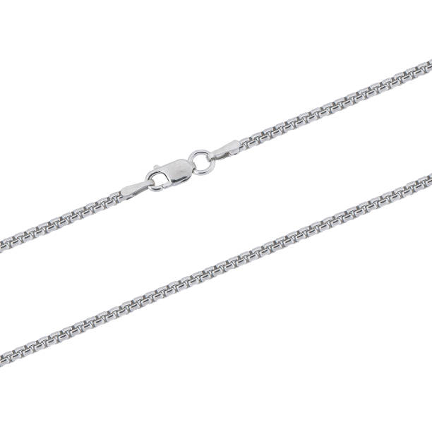 istock Silver gold pendant fragment necklace link chain on white backround isolated 1871825207