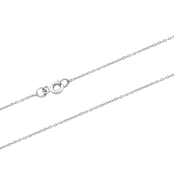 istock Silver gold pendant fragment necklace link chain on white backround isolated 1871825740