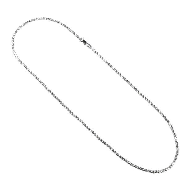 istock Silver gold pendant fragment necklace link chain on white backround isolated 1871825794
